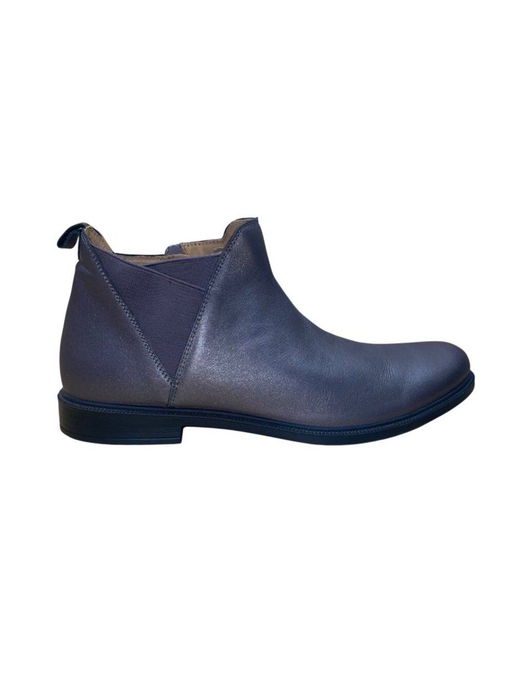 Hotter Women’s Metallic Gray Leather York Ankle Boots Size 8.5